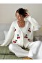 Cherry Patterned Stylish Knit Cardigan – Soft and Comfortable Fit, Special Design with Buttons 🍒 - 8