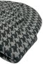 Anthracite & Gray Houndstooth Patterned Beanie Anthracite & Gray Houndstooth Patterned Folded Women's Beanie - 6