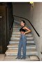 Women's High-Waisted Palazzo Stretch Fabric Stretchy Jeans Pants