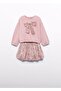 Abel&Lula Girls' Sequined Skirt Suit with Bow - 3