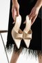 Noiré Women's Patent Leather Thin Heeled Slippers Stylish and Comfortable Evening Dress Model - 2
