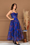 Organza Strap Midi Dress - Blue - 7