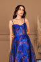 Organza Strap Midi Dress - Blue - 4