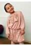 Abel&Lula Girls' Sequined Skirt Suit with Bow