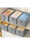 3-Piece Closet Organizer Box Foldable Organizer Gray 45×25×20 cm - 3