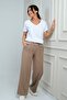 Women's Elastic Waist Lace-Up Side Pocket Palazzo Pants