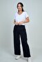 Women's Elastic Waist Lace-Up Side Pocket Palazzo Pants - 2
