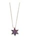 Women's Lotus Flower Steel Chain Amethyst Necklace - Gold Rose Color (with Surprise Gift) - 2