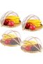 4 Pieces Bamboo Food Serving Tent Basket Hand Woven Outdoor Food Covers with Gauze Dustproof Bread B