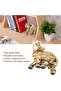 L Elephant Sculpture Lucky Feng Shui Golden Elephant Statue Sculpture Wealth Figurine Gift Home Dec. - 5