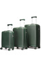 3-Piece Polypropylene Luggage Set | 20”, 24”, 28” Lightweight Suitcases - Dark Green