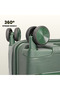 3-Piece Polypropylene Luggage Set | 20”, 24”, 28” Lightweight Suitcases - Dark Green - 9