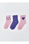 Lcw Eco Heart Printed Girls' Booties Socks 3-Pack (W5)