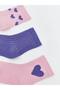 Lcw Eco Heart Printed Girls' Booties Socks 3-Pack (W5) - 2