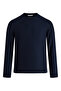 Navy Blue Regular Fit Crew Neck Sweatshirt - 3