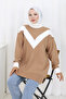 Patterned Knitwear Tunic S3017 Mink - 4