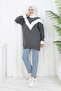 Patterned Knitwear Tunic S3017 Anthracite - 3