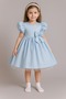 Girls' Front and Back Bow Detail Pearl-Embellished Collar Ball, Party, Graduation, Birthday Dress