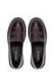 Women's Genuine Leather Claret Red Loafer Shoes - 5