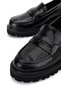 Women's Genuine Leather Black Loafer Shoes - 4
