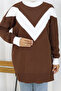 Patterned Knitwear Tunic S3017 Brown - 2