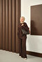 Women's Wrinkled Pattern Suit Brown - 4