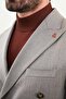 Straight Slim Fit Wide Collar Punto Stitching Double Breasted Men's Suit Gray - 45421.25K - 2
