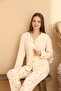 Patterned Yellow Women's Pajama Set