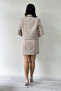 Women's Button Detailed Jacket Dress Tweed Two-Piece Set Mink, Ecru, Black - 8