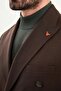 Straight Slim Fit Wide Collar Double Breasted Men's Suit Dark Brown - 45420.25K - 2