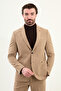 Straight Slim Fit Mono Collar Pocketed Trousers Elasticated Men's Suit Beige - 45411.25K - 4