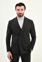Straight Slim Fit Wide Collar Punto Stitching Double Breasted Men's Suit Smoked - 45421.25K