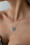Steel 22K Evil Eye Butterfly Blue Necklace 45 cm |   Gold Color Non Tarnish Women Jewelry Steel Necklace - 4