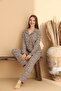 Leopard Patterned Buttoned Women's Pajama Set - 2