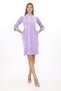 Women's Stone Embroidery Collar Detailed Slim Fit Pattern Buttoned Stylish Young Cotton Velvet Home Dress