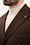 Straight Slim Fit Wide Collar Punto Stitching Double Breasted Men's Suit Dark Brown - 45421.25K - 2