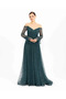 Belted Lace Evening Dress - 2