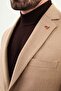 Straight Slim Fit Mono Collar Pocketed Trousers Elasticated Men's Suit Beige - 45411.25K - 2