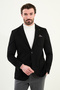Plain Slim Fit Bag Pocket Detail Wool Men's Jacket Black - 44316.25K - 4