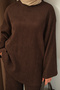 Women's Wrinkled Pattern Suit Brown - 7