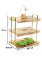 3-Tier Golden Modern Serving Tray Stand, Elegant Dessert Display Rack for Home, Kitchen & Decoration - 5