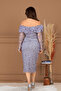 Three-Dimensional Floral Fabric Boat Neck Pencil Dress - GRAY - 9