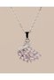 Swanira Swan Figured Pink Zircon Stone Steel Necklace - 3