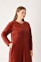 Embroidered Stone Pocket Zippered Winter Velvet Plus Size Dress - 7