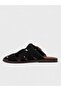 Women's summer flat slippers - 600 2501 - black suede - 3