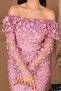 Three Sizes Floral Boat Neck Pencil Long Dress - Powder - 3