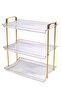 3-Tier Golden Modern Serving Tray Stand, Elegant Dessert Display Rack for Home, Kitchen & Decoration - 4