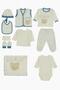 100% Cotton Newborn Baby Boy 10-Piece Hospital Release Bodysuit Set with Man Written on It, Teddy Bear Embroidery, Boxed - 2