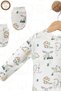 100% Cotton Organic Green Safari Printed Newborn Hospital Discharge Set 5 Pieces - 2