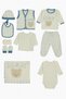 100% Cotton Newborn Baby Boy 10-Piece Hospital Release Bodysuit Set with Man Written on It, Teddy Bear Embroidery, Boxed - 6